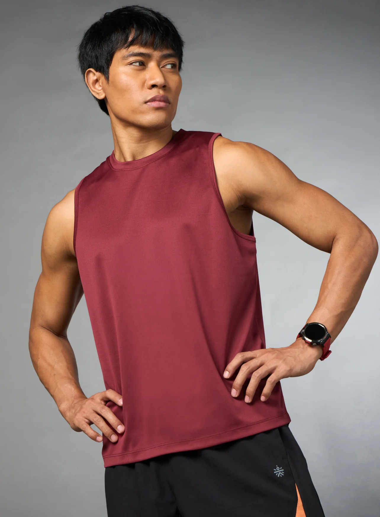 Men's Running Essential Maroon Tank