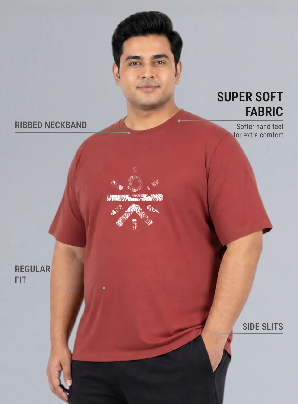 Men's Rust Cult Brand Carrier Plus Size T-shirt - Image 5