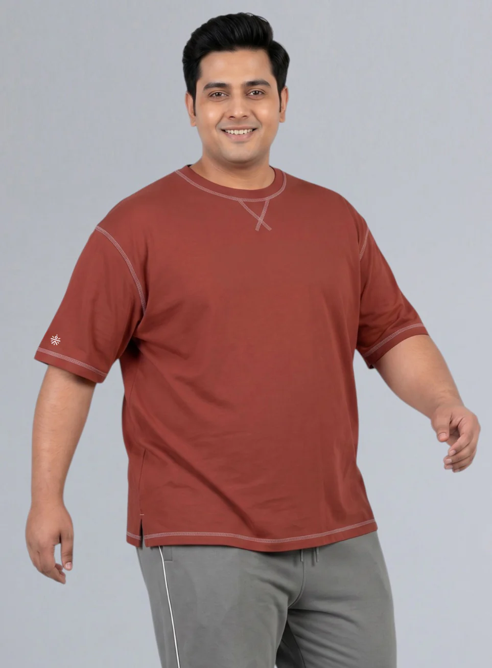 Men's Rust Play Day Plus Size Oversized Fit T-shirt