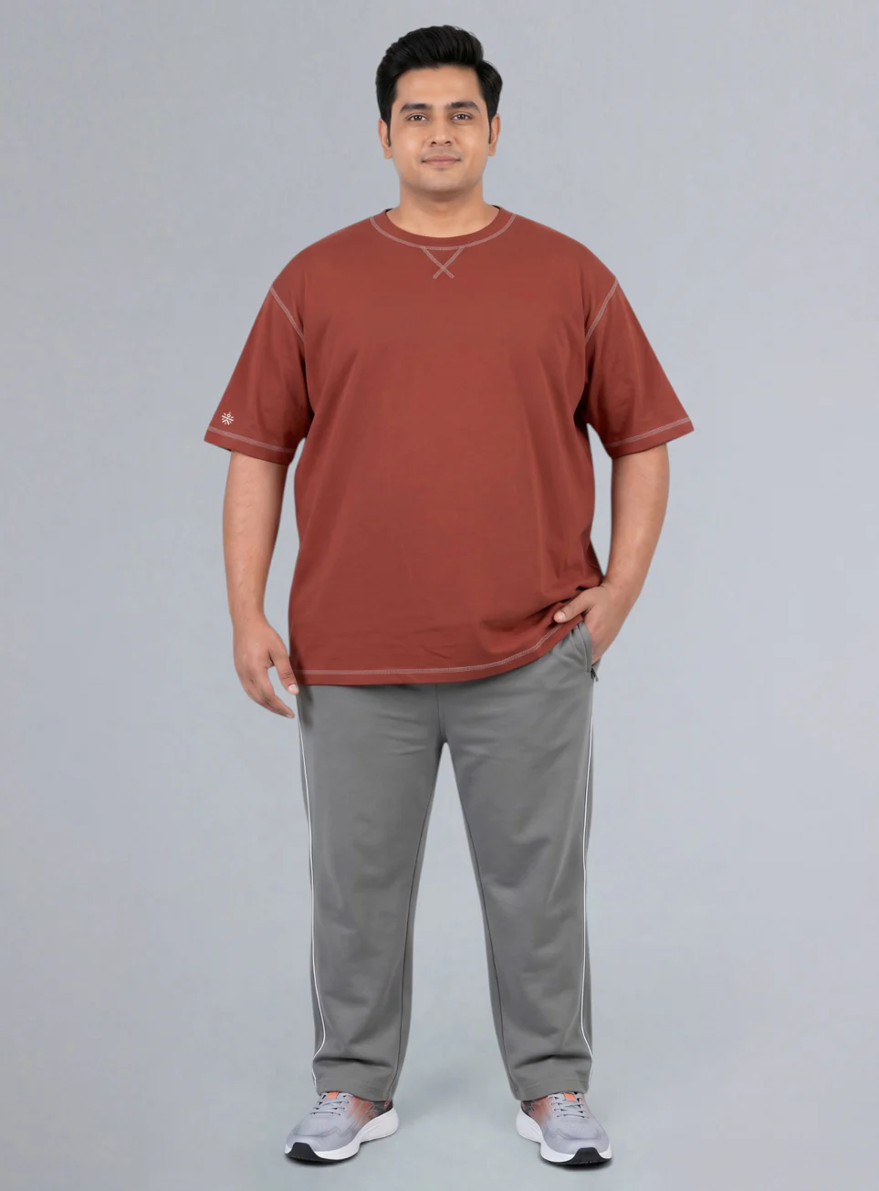 Men's Rust Play Day Plus Size Oversized Fit T-shirt - Image 2