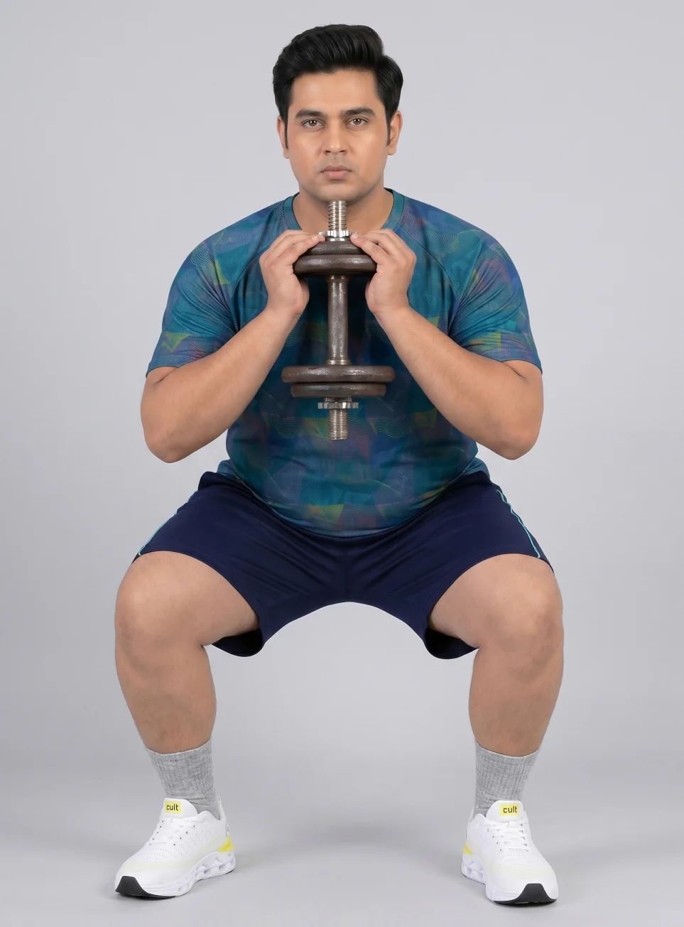 Men's Teal High Energy Line Training Plus Size T-shirt - Image 2