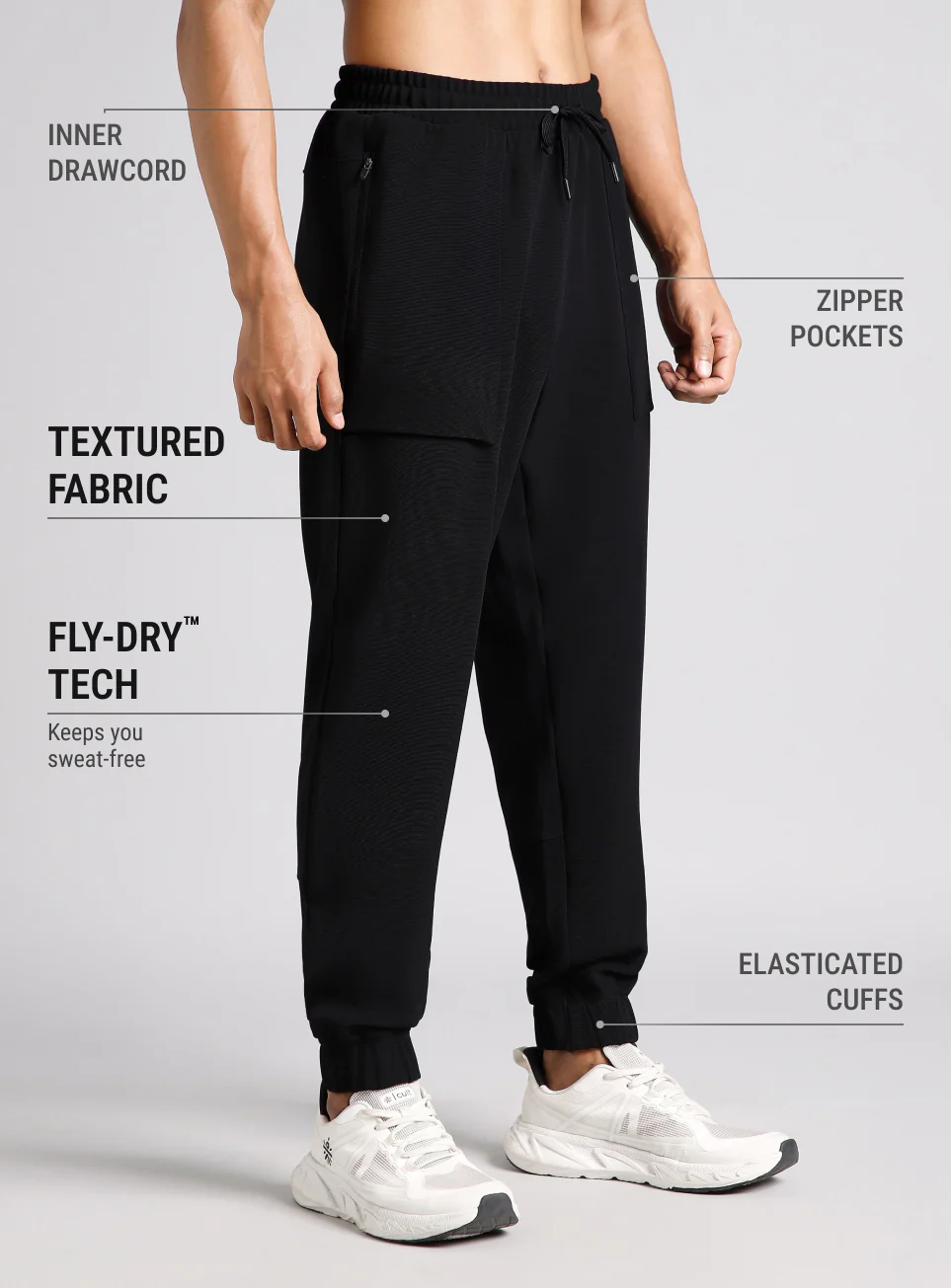 Men's Terrain Black Running Joggers - Image 5