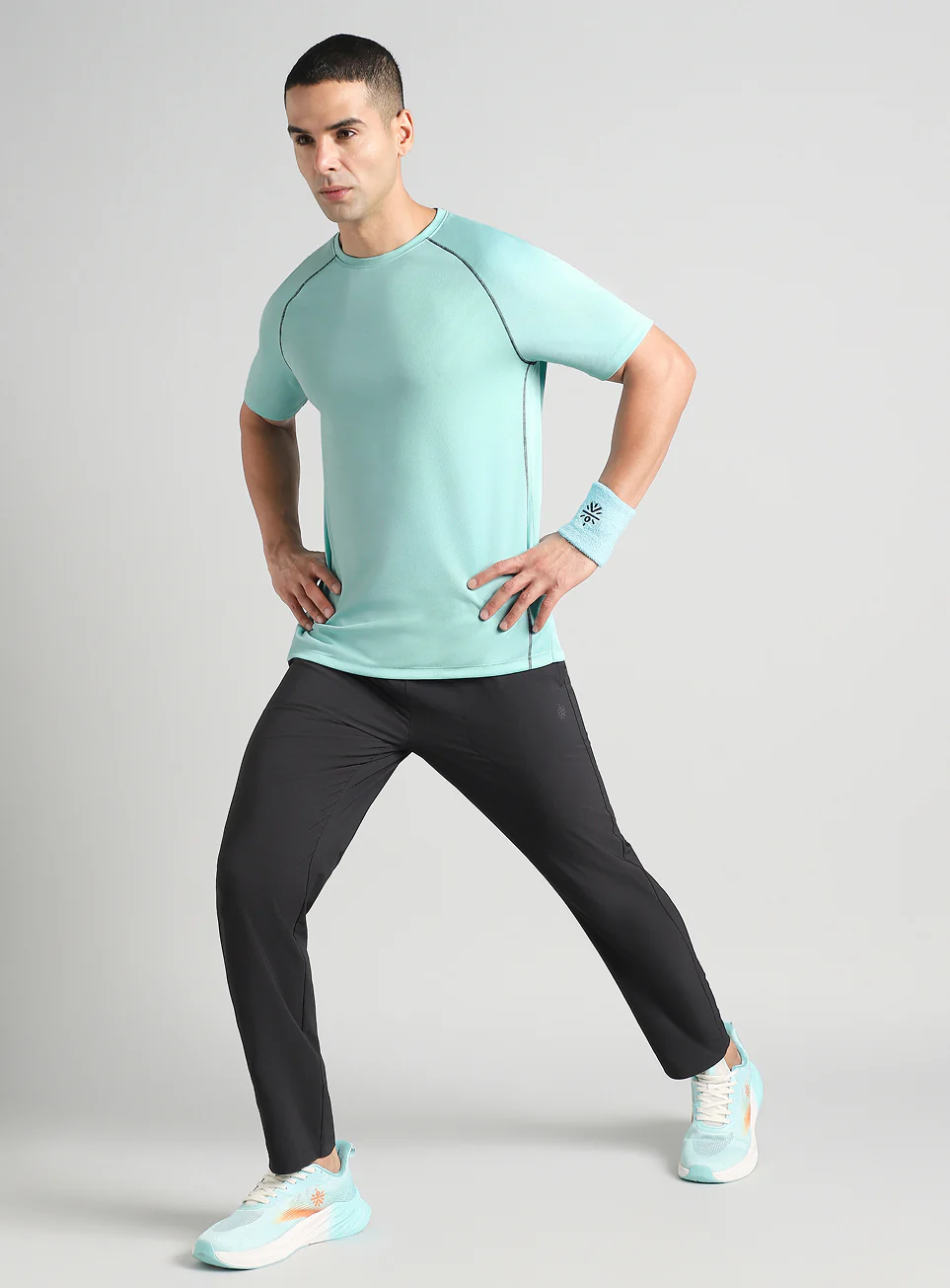 Men's Turquoise Everyday Workout Train T-shirt - Image 2