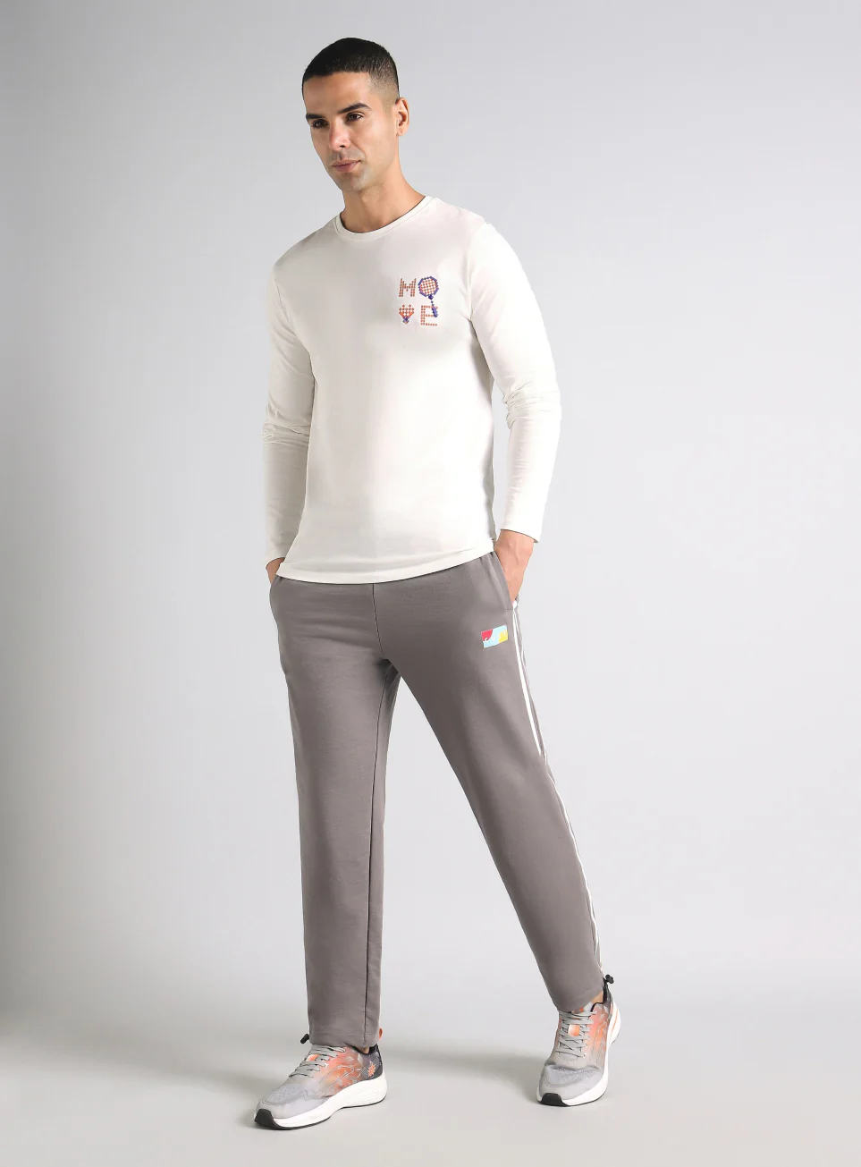 Men's White Courtside Print Full Sleeve T-shirt - Image 3