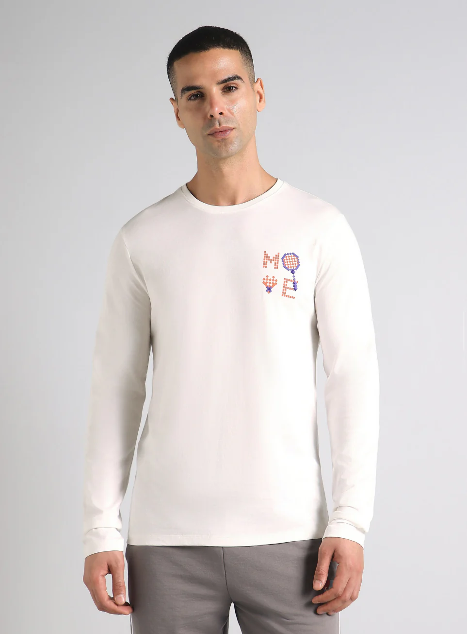 Men's White Courtside Print Full Sleeve T-shirt - Image 4