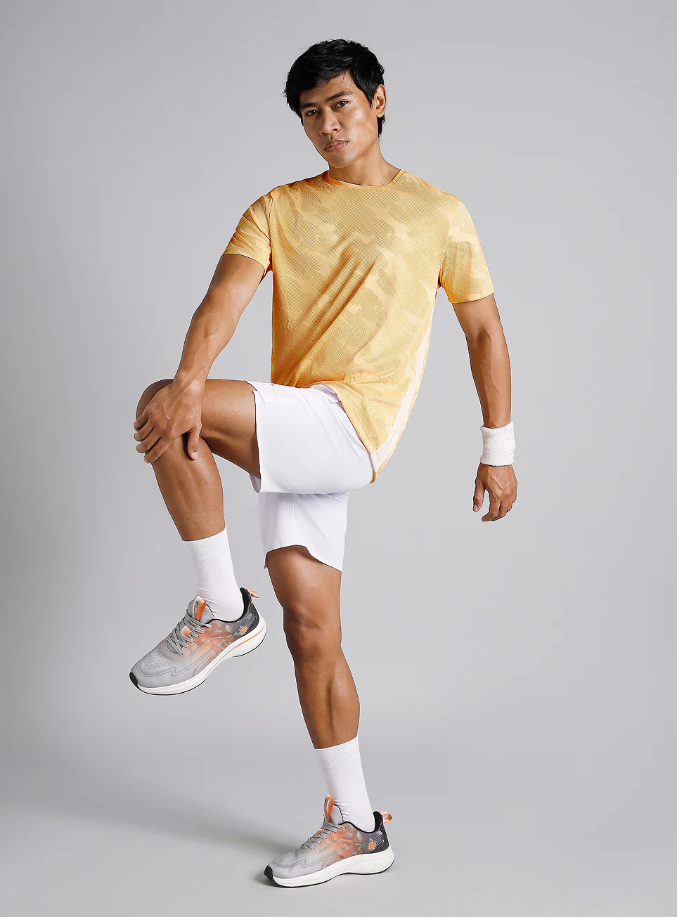 Men's Yellow Urban Camo Running T-shirt - Image 2