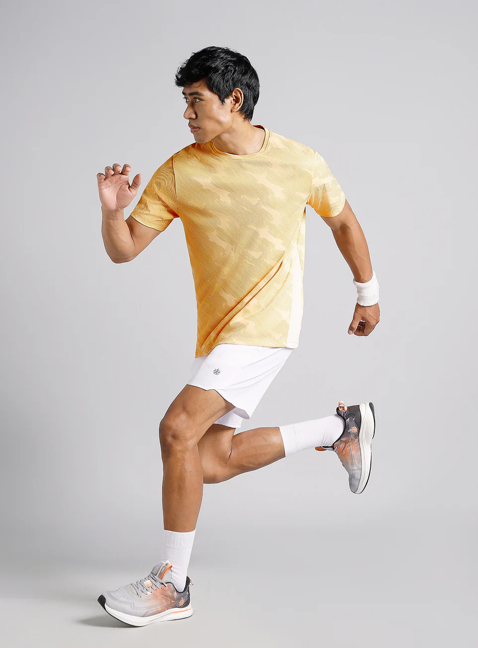 Men's Yellow Urban Camo Running T-shirt - Image 3