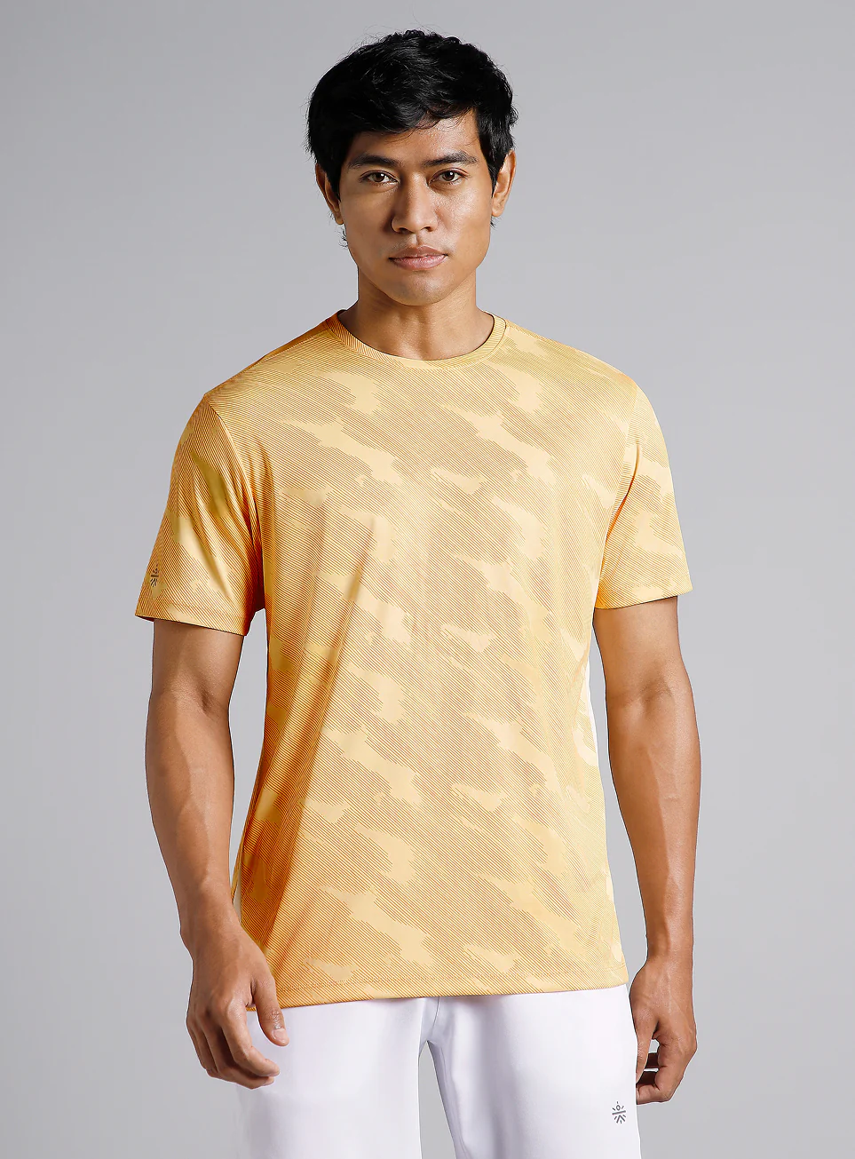 Men's Yellow Urban Camo Running T-shirt - Image 4