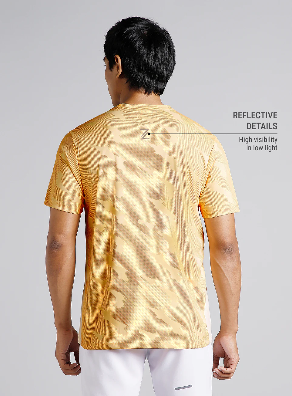 Men's Yellow Urban Camo Running T-shirt - Image 6