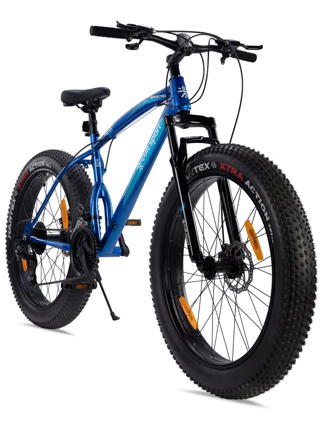 Monstro 26T Fat Bike – 21 Speed Shimano Gear, Front Suspension, Dual Disc Brake, Blue