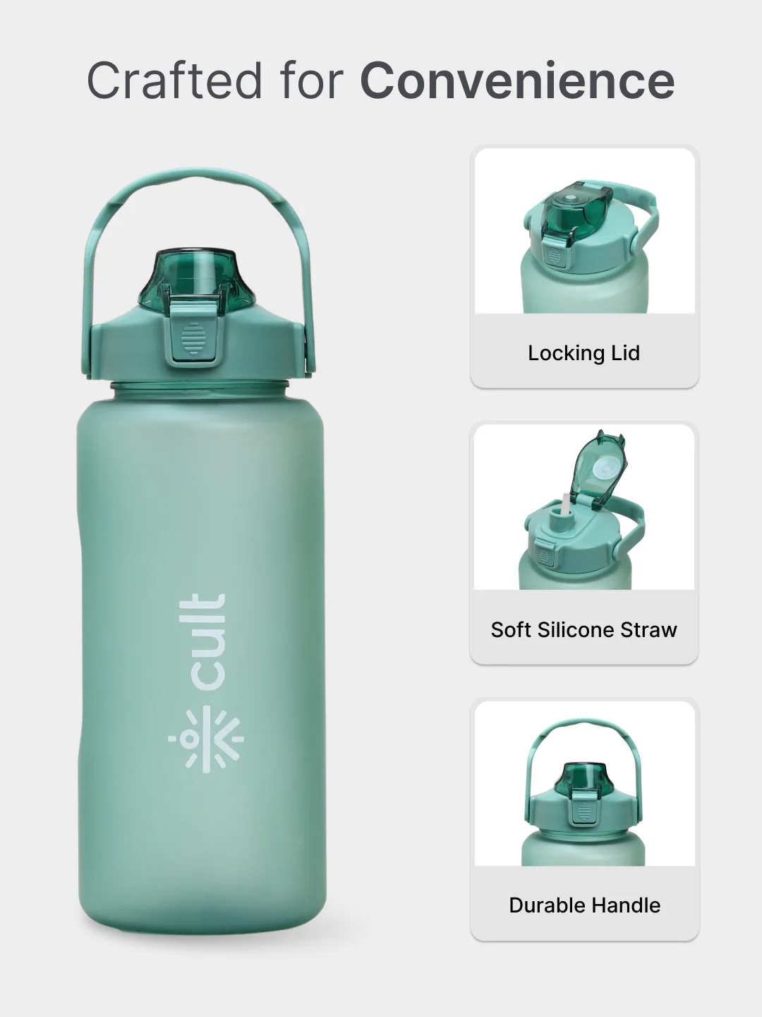 Motivational Bottle Set of 1L and 2L Green - Image 8