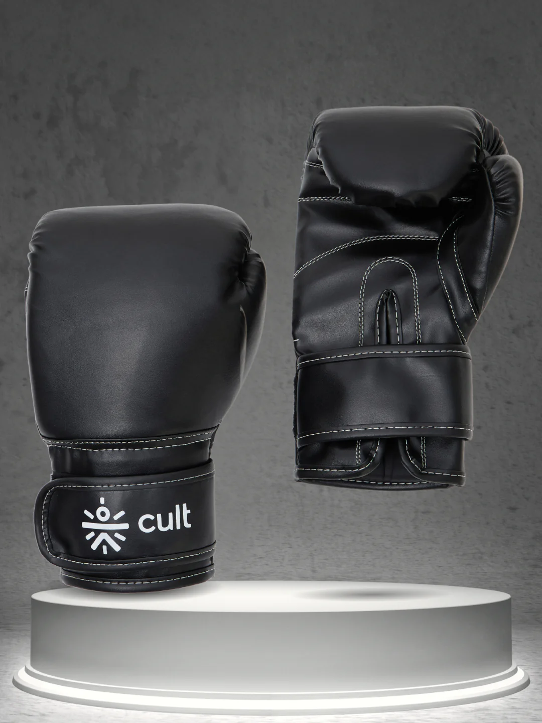 cult Neo PU Boxing Gloves for Men & Women Foam Padding Thickness 25mm Punching Bag Gloves for Boxing, Training, Kickboxing, Muay Thai, MMA Black