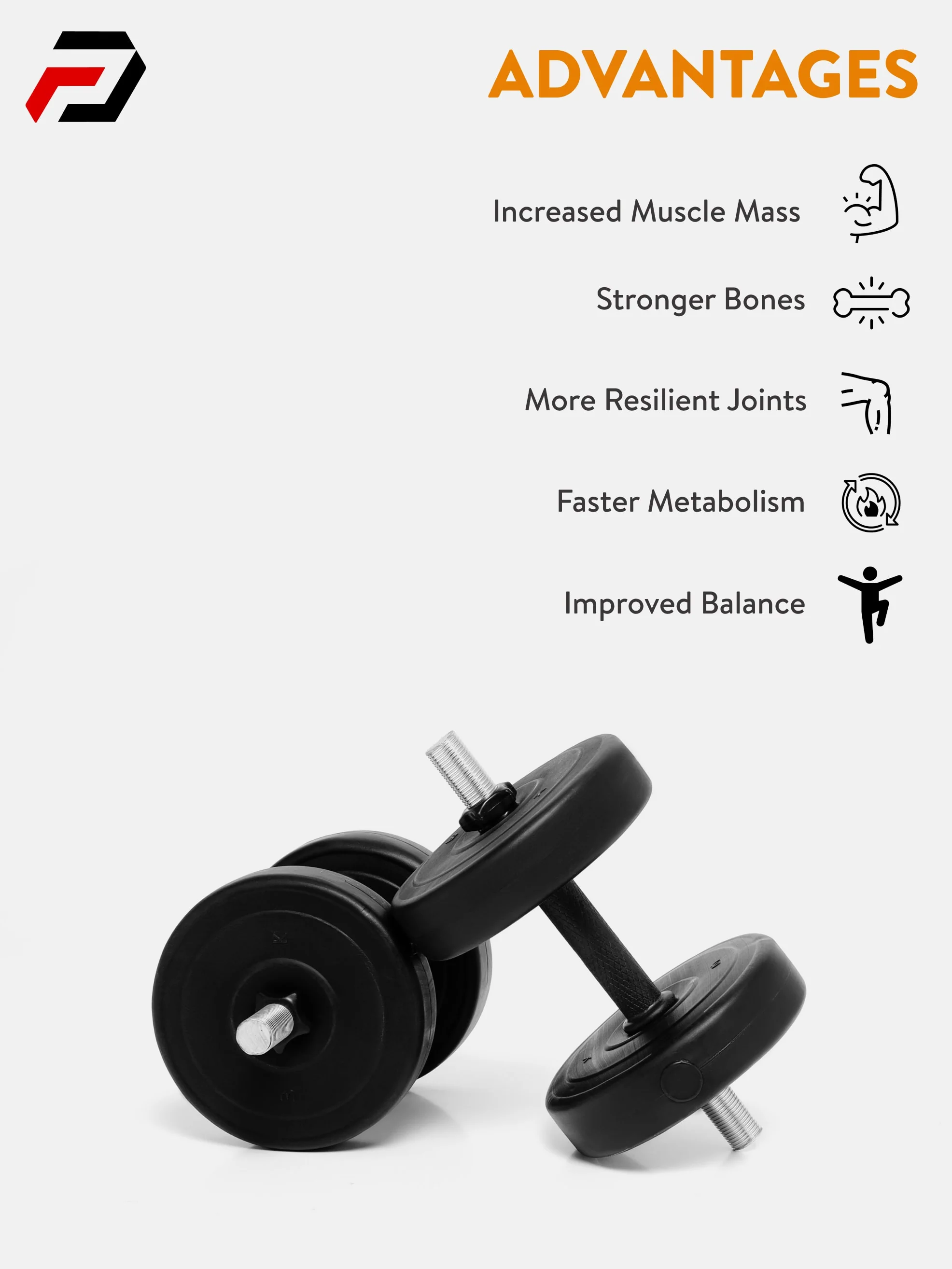 20 kg PVC Curl, Straight Rod Home Gym Combo - Image 4