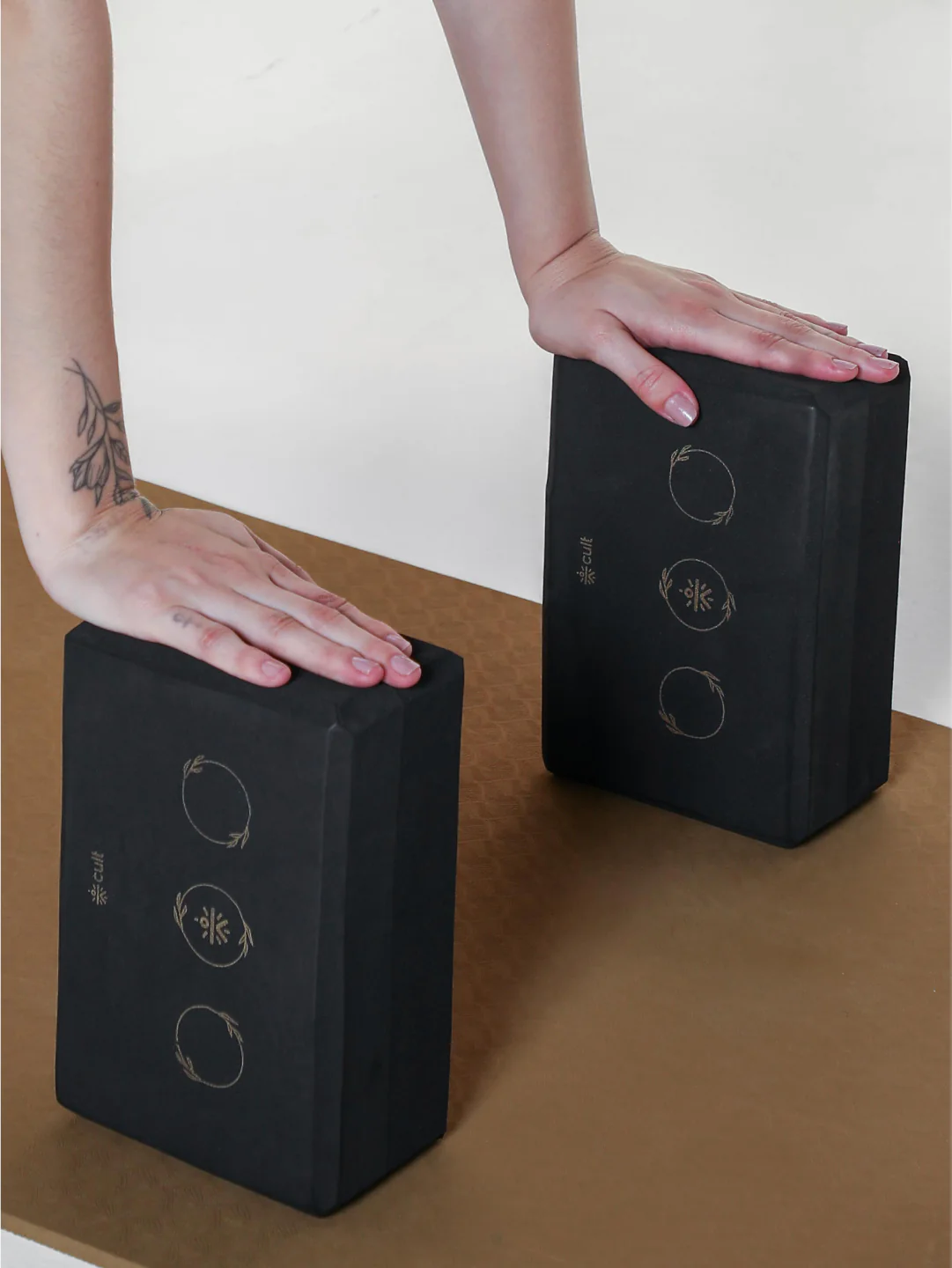 Pack of 2 EVA Yoga Blocks 80mm Black Non-Toxic, Anti-Skid & Durable