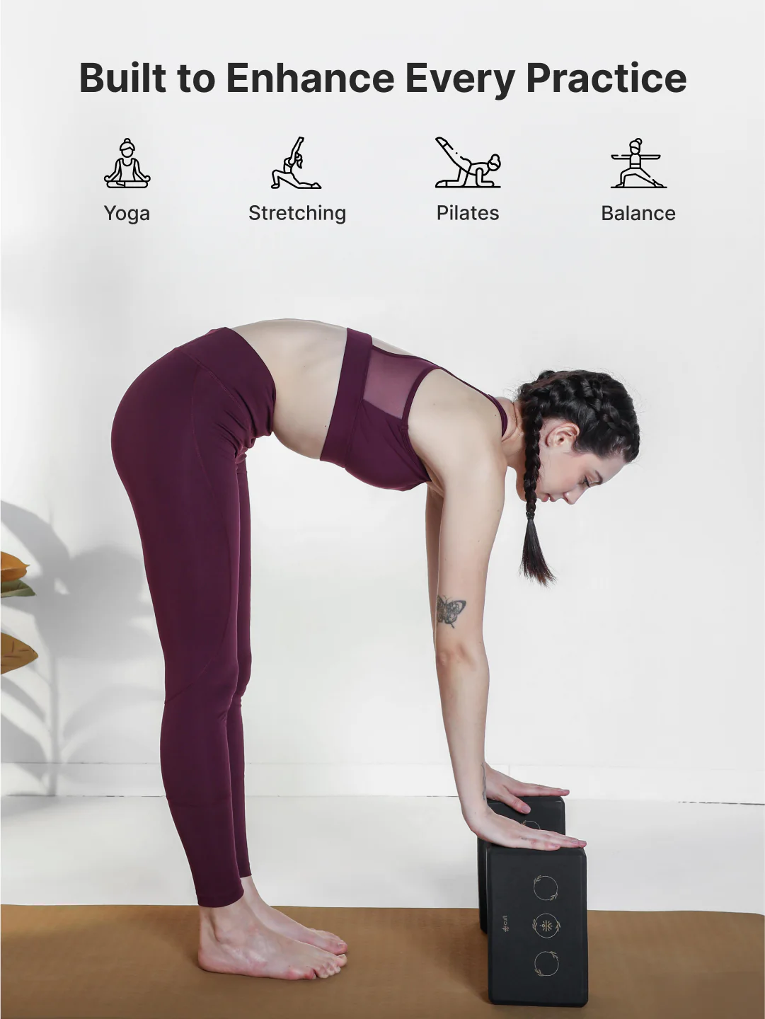 Pack of 2 EVA Yoga Blocks 80mm Black Non-Toxic, Anti-Skid & Durable - Image 6