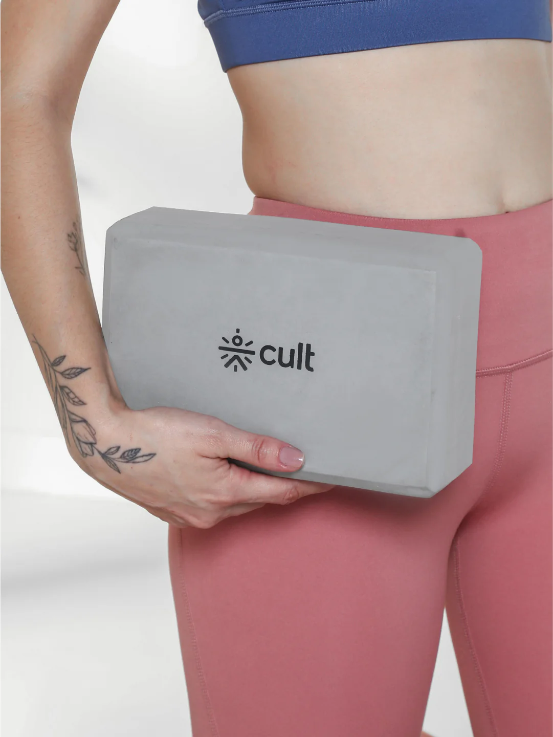 Pack of 2 EVA Yoga Blocks 80mm Dark Grey Non-Toxic, Anti-Skid & Durable
