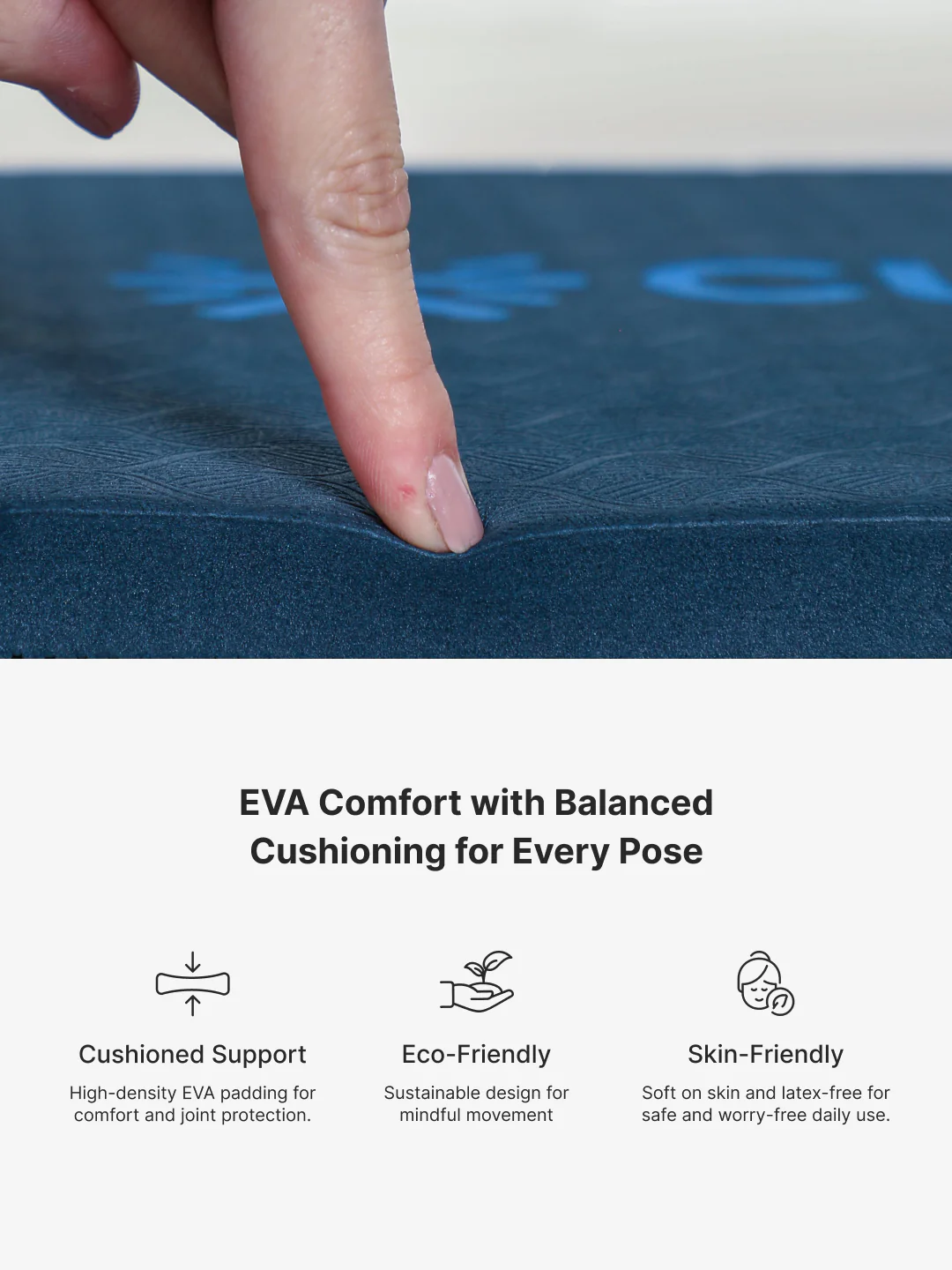 Pack of 2 EVA Yoga Knee Pads 20mm Blue Non-Toxic, Anti-Skid & Durable - Image 5