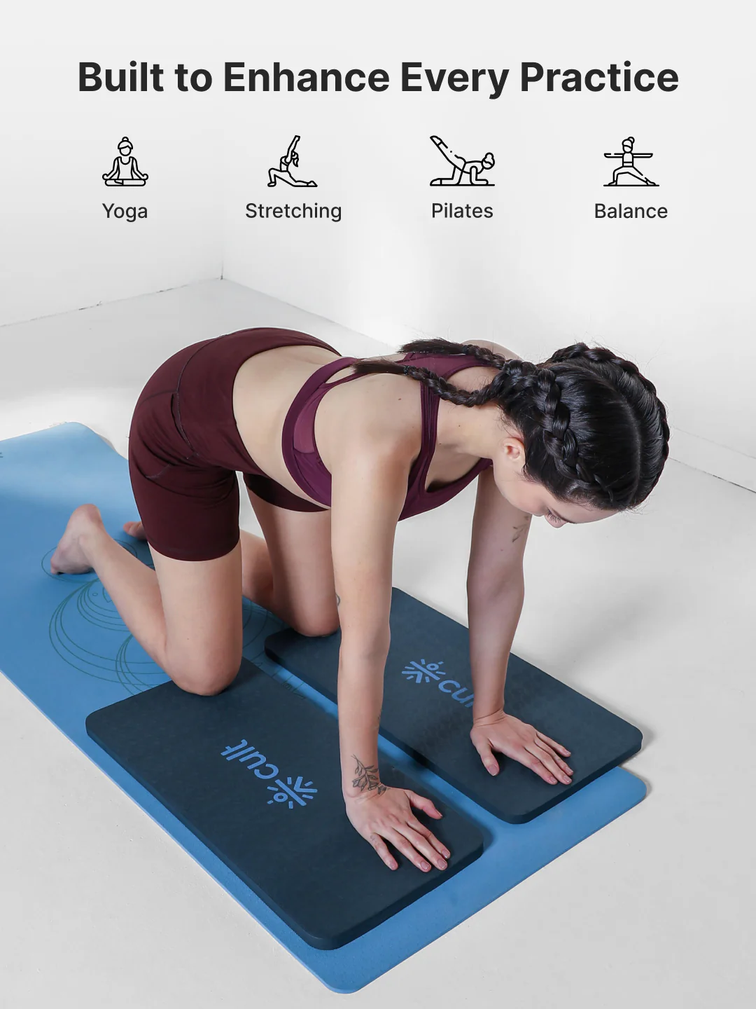 Pack of 2 EVA Yoga Knee Pads 20mm Blue Non-Toxic, Anti-Skid & Durable - Image 6