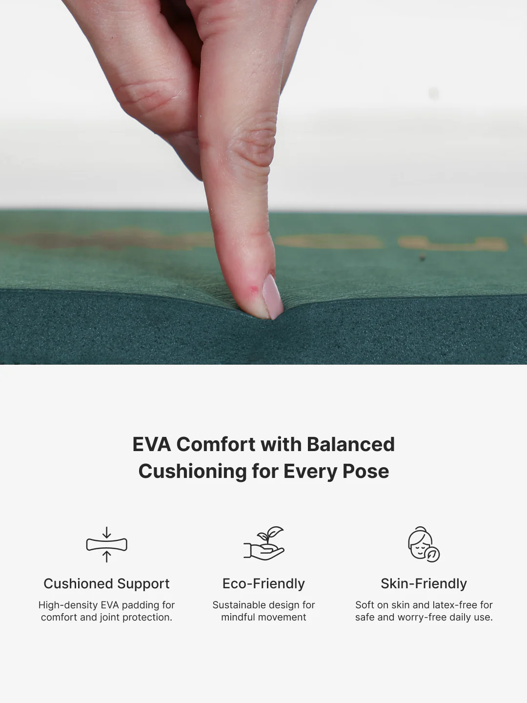 Pack of 2 EVA Yoga Knee Pads 20mm Green Non-Toxic, Anti-Skid & Durable - Image 5