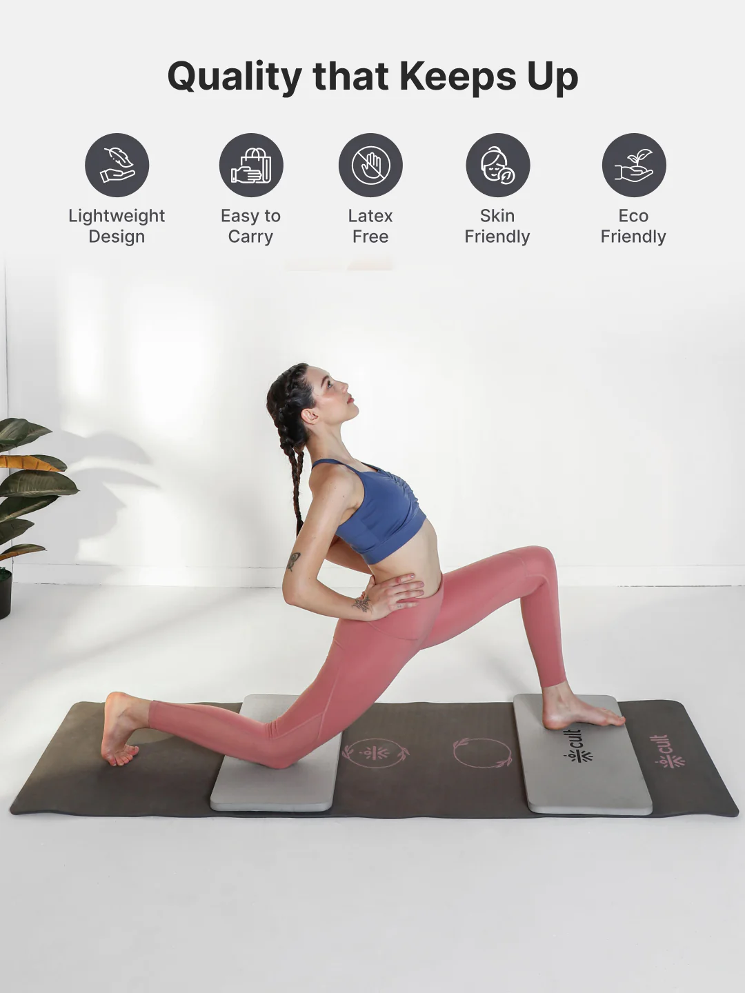 Pack of 2 EVA Yoga Knee Pads 20mm Grey Non-Toxic, Anti-Skid & Durable - Image 3