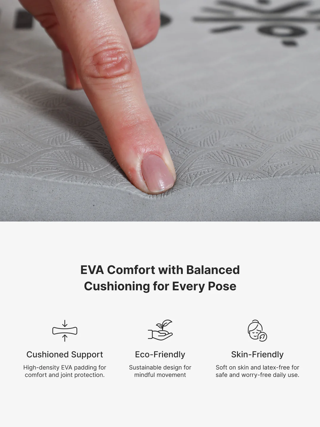 Pack of 2 EVA Yoga Knee Pads 20mm Grey Non-Toxic, Anti-Skid & Durable - Image 5