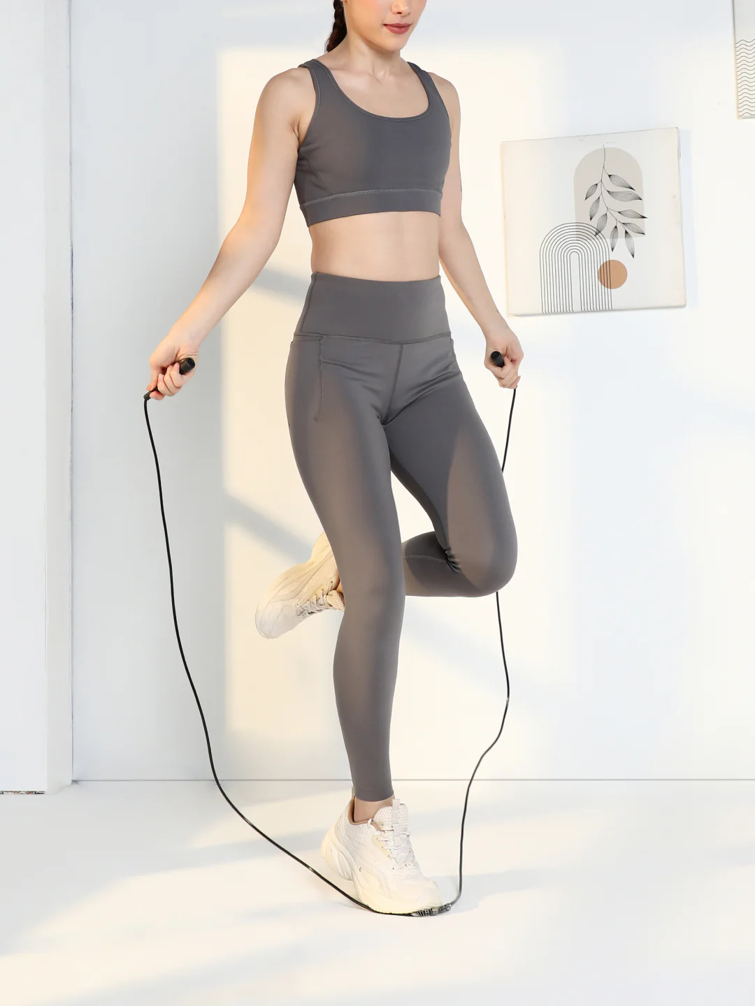 Pencil Skipping Rope for Fitness & Cardio Adjustable, Lightweight -Black