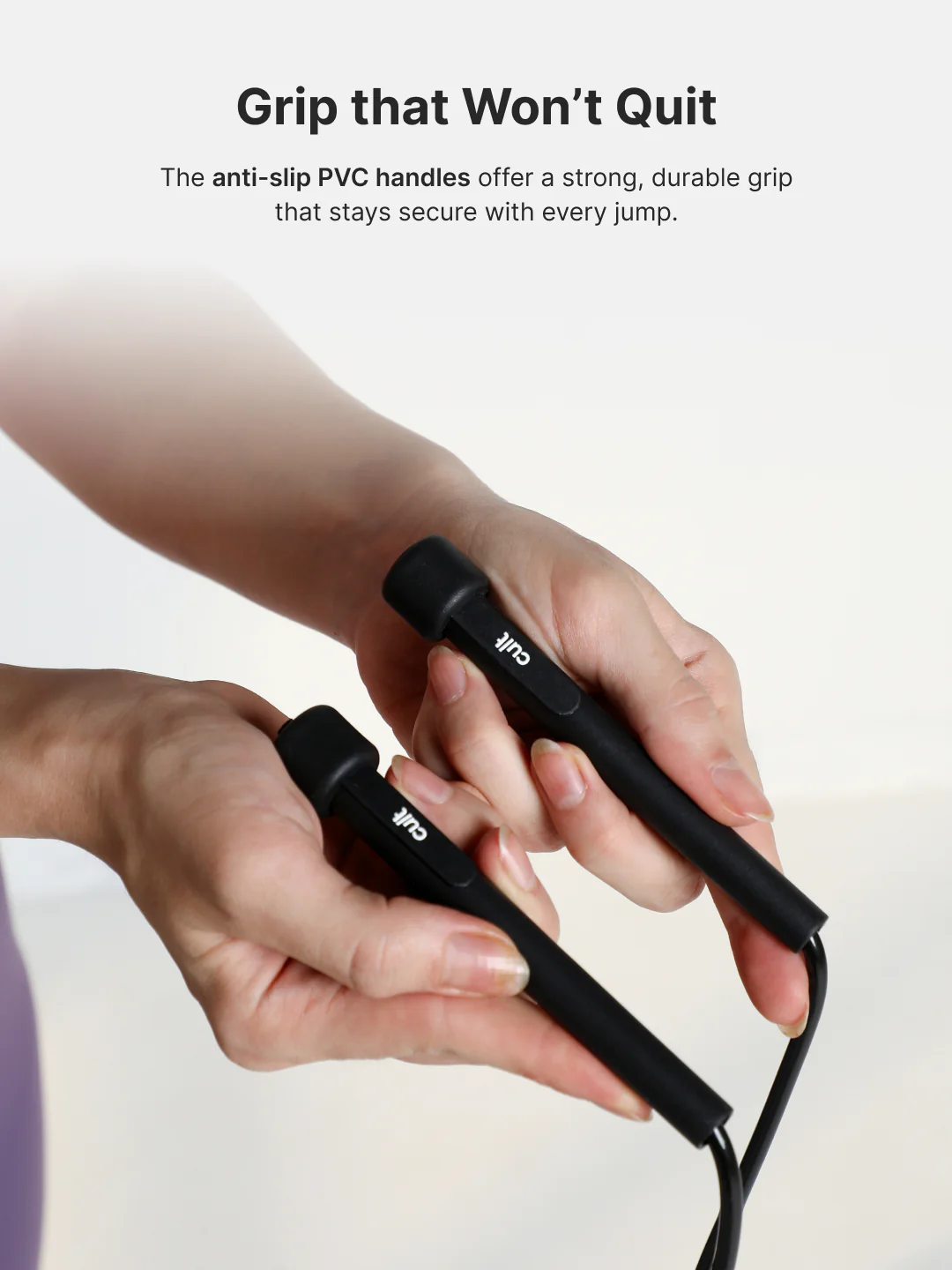 Pencil Skipping Rope for Fitness & Cardio Adjustable, Lightweight -Black - Image 5