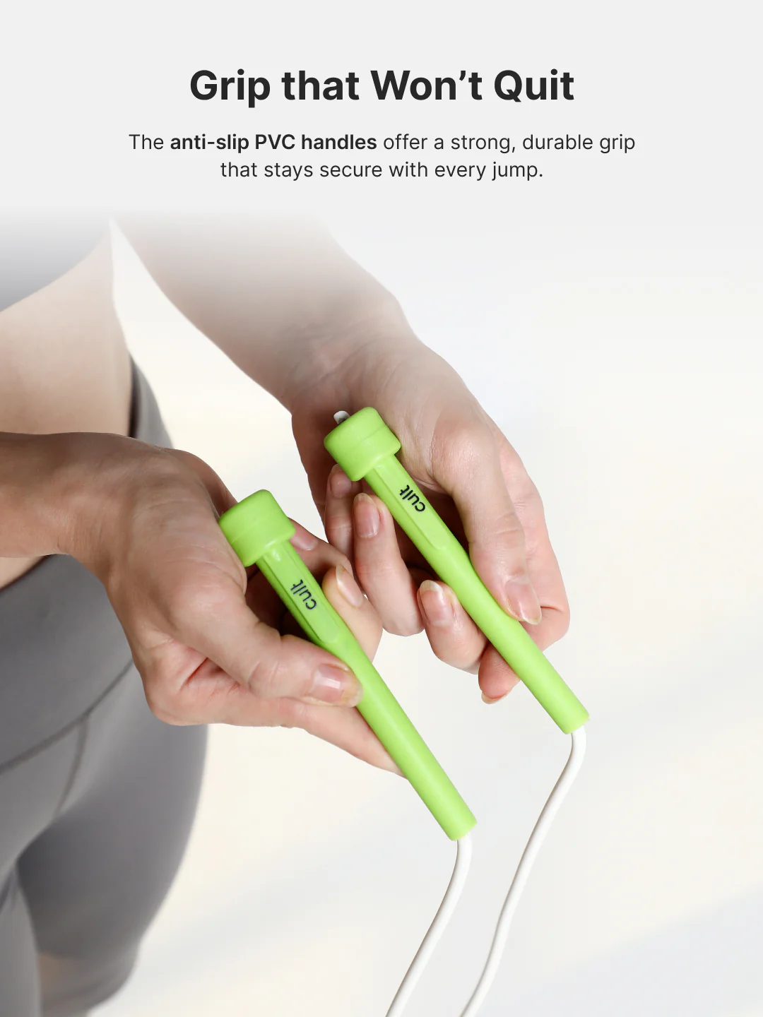 Pencil Skipping Rope for Gym & Home Exercise Adjustable, Tangle-Free White - Image 5