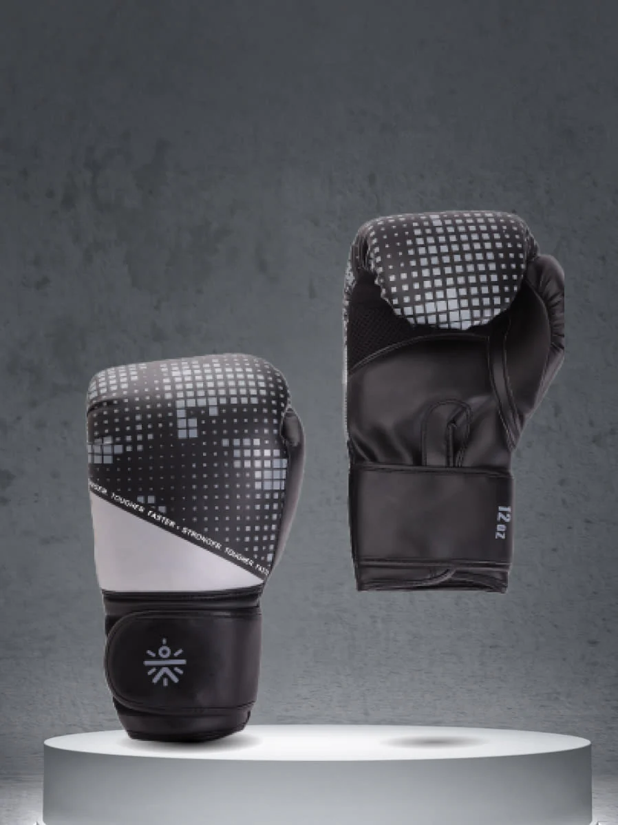 cult PVC Boxing Gloves for Men & Women Foam Padding Thickness 25mm Punching Bag Gloves for Boxing, Training, Kickboxing, Muay Thai, MMA Grey