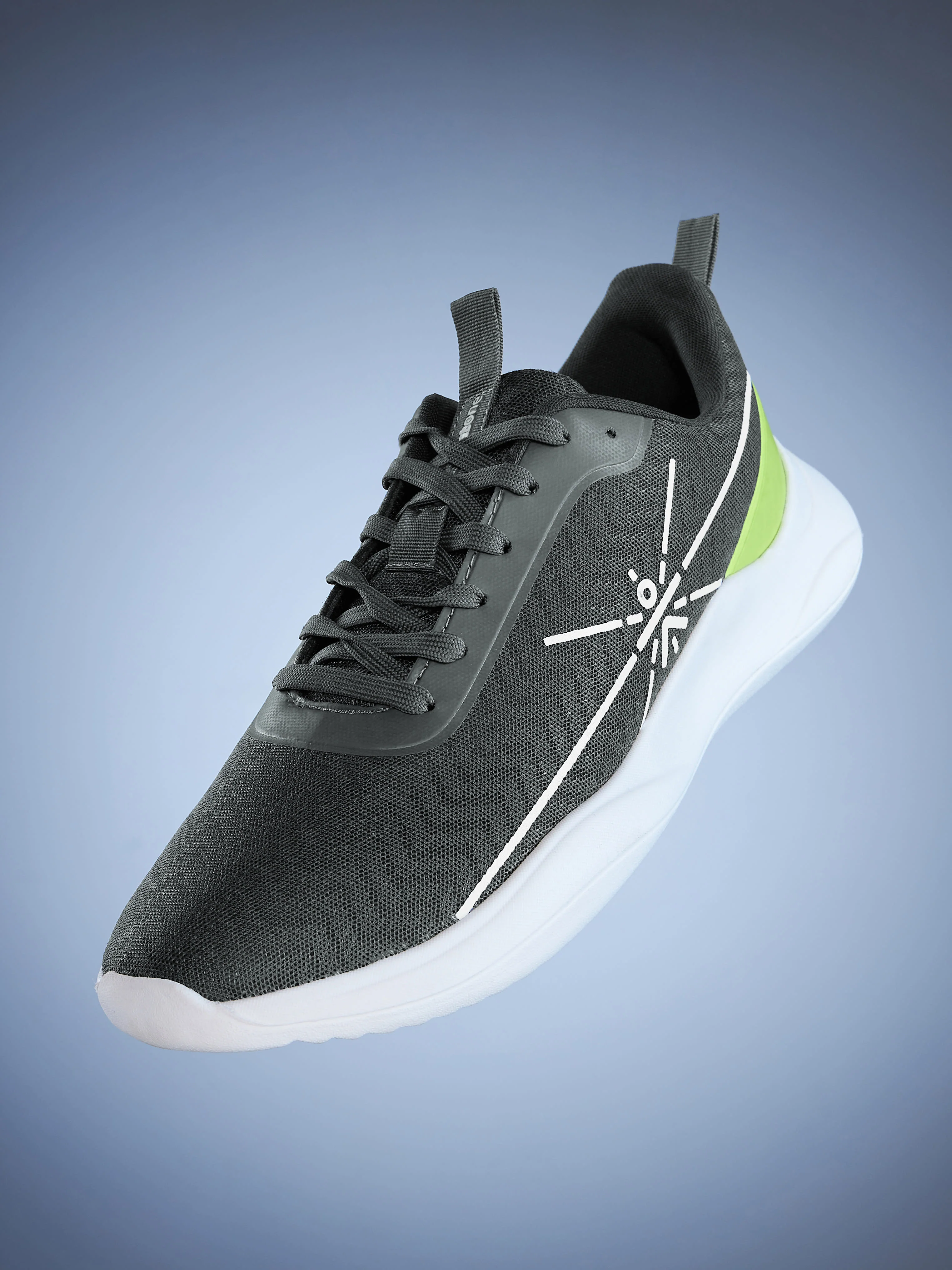 cult Racer Men Running Shoes - Dark Grey/Green