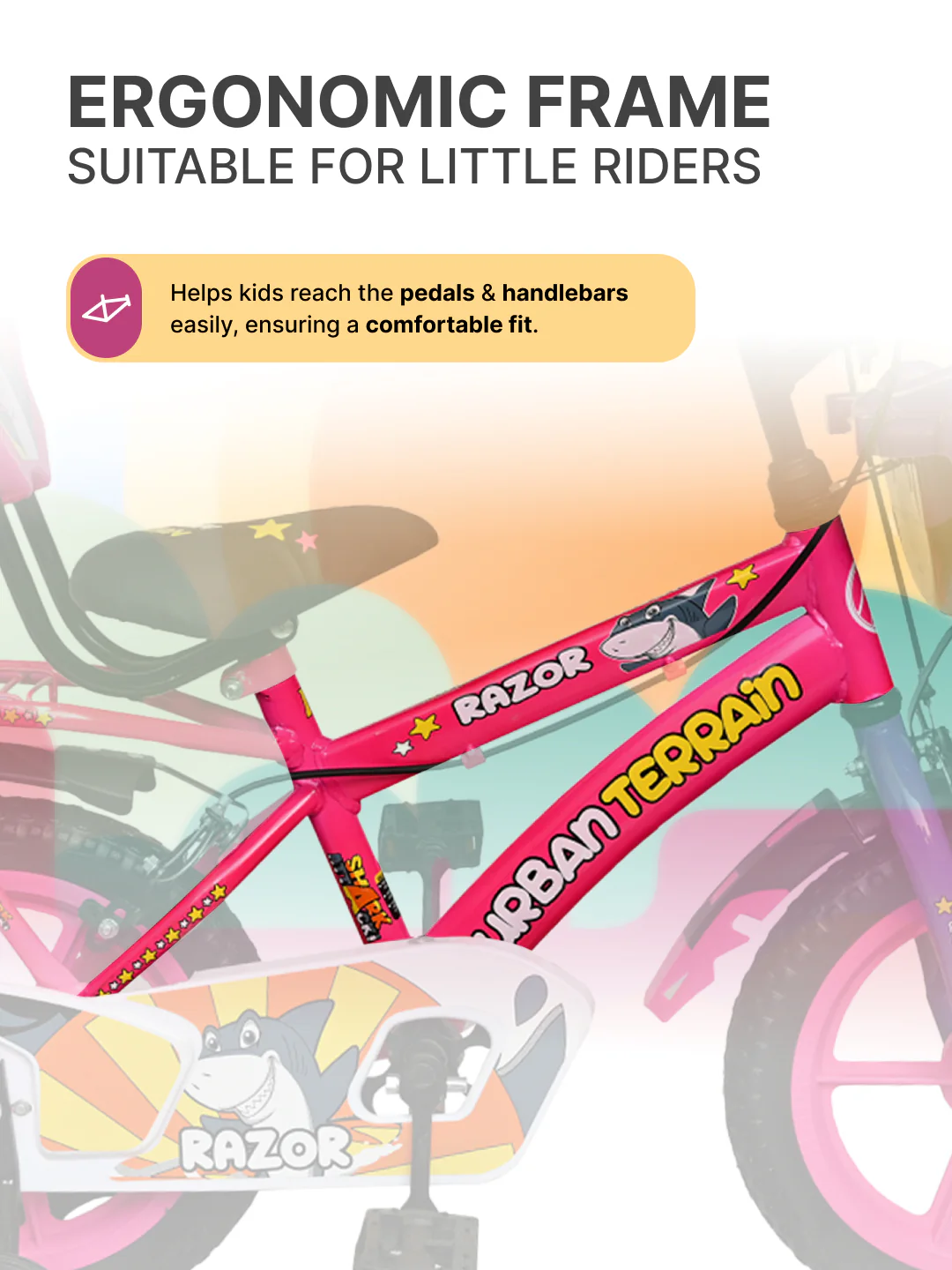 Razor Kids Cycle Steel Single Speed 14 inch, Pink, Ideal For 2.5 ft - 3.5 ft - Image 5