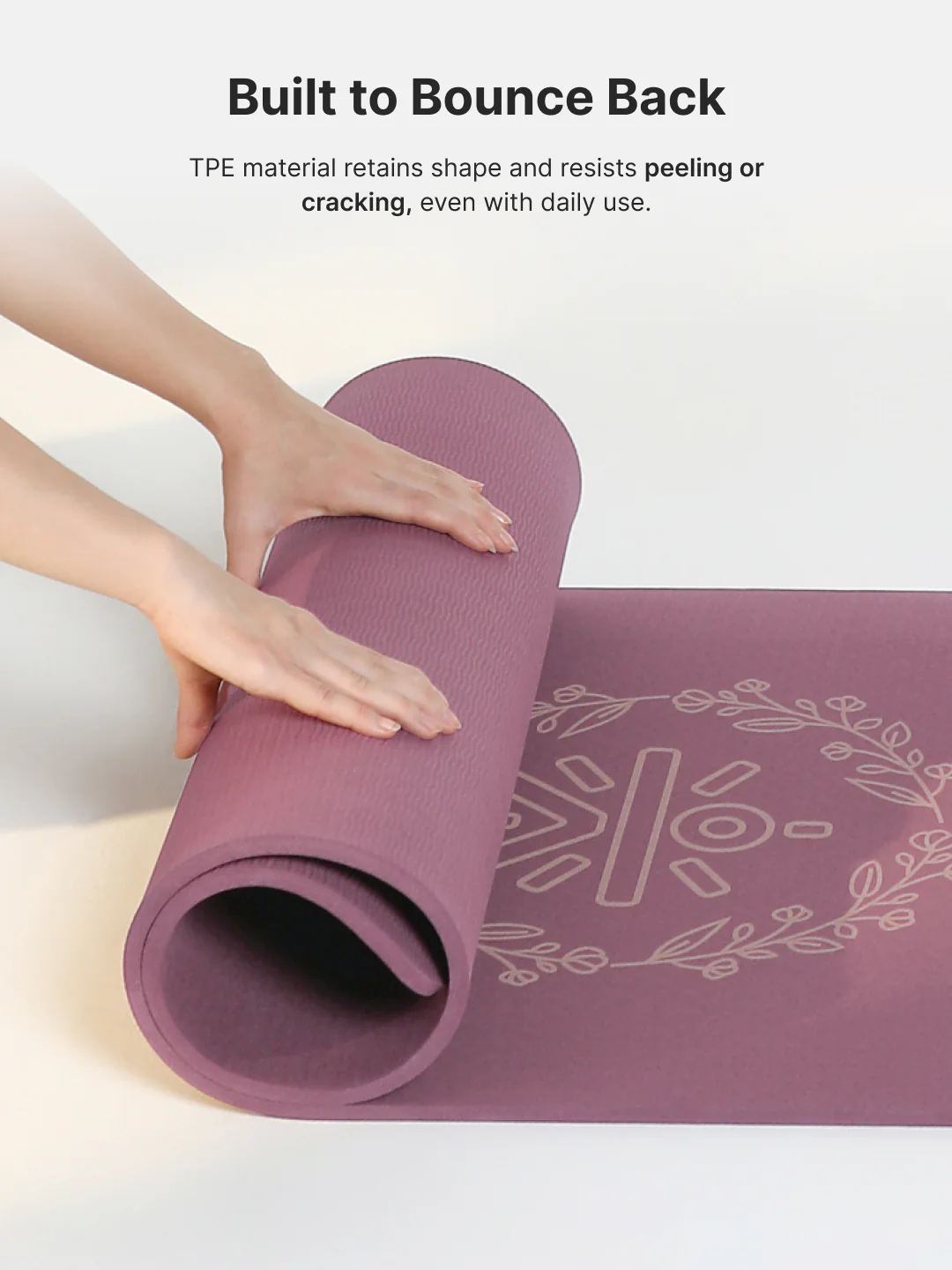 CULT TPE Yoga Mat 10mm Extra Thick with Carry Strap and Bag Non-Toxic, Latex-Free, Anti-Slip, Tear-Resistant & Lightweight Superior Cushioning for Joint Support, Ideal for Yoga, Pilates, Meditation & Home Workouts - Maroon - Image 8