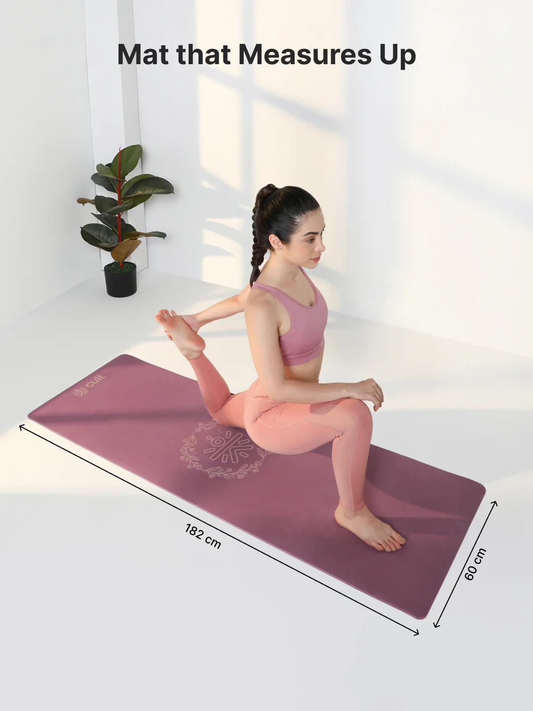CULT TPE Yoga Mat 10mm Extra Thick with Carry Strap and Bag Non-Toxic, Latex-Free, Anti-Slip, Tear-Resistant & Lightweight Superior Cushioning for Joint Support, Ideal for Yoga, Pilates, Meditation & Home Workouts - Maroon - Image 9