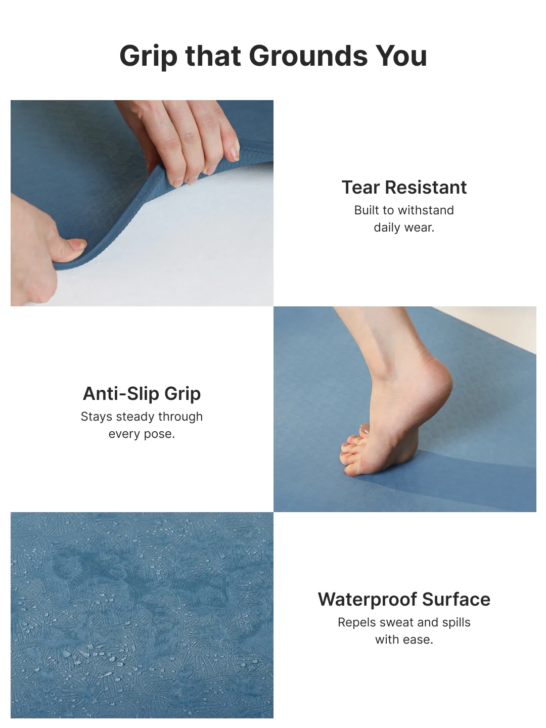 CULT TPE Yoga Mat 10mm Extra Thick with Carry Strap and Bag Non-Toxic, Latex-Free, Anti-Slip, Tear-Resistant & Lightweight Superior Cushioning for Joint Support, Meditation & Home Workouts- Teal - Image 5