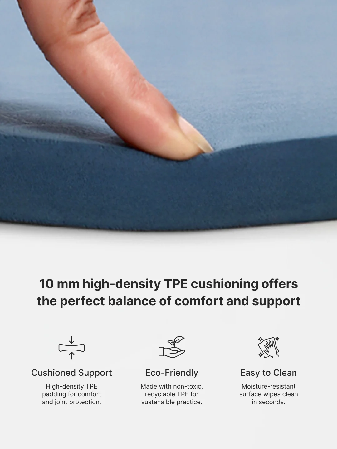 CULT TPE Yoga Mat 10mm Extra Thick with Carry Strap and Bag Non-Toxic, Latex-Free, Anti-Slip, Tear-Resistant & Lightweight Superior Cushioning for Joint Support, Meditation & Home Workouts- Teal - Image 6