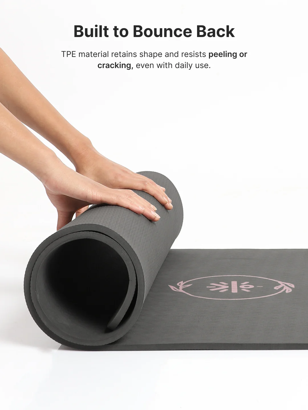 CULT Ultra Cushioned 8mm TPE Yoga & Pilates Mat Eco-Friendly, Skin-Friendly, Anti-Skid, Tear-Resistant, Lightweight & Portable with Carry Strap and Bag Ideal for Home, Gym & Outdoor Workouts - Dark Grey - Image 8