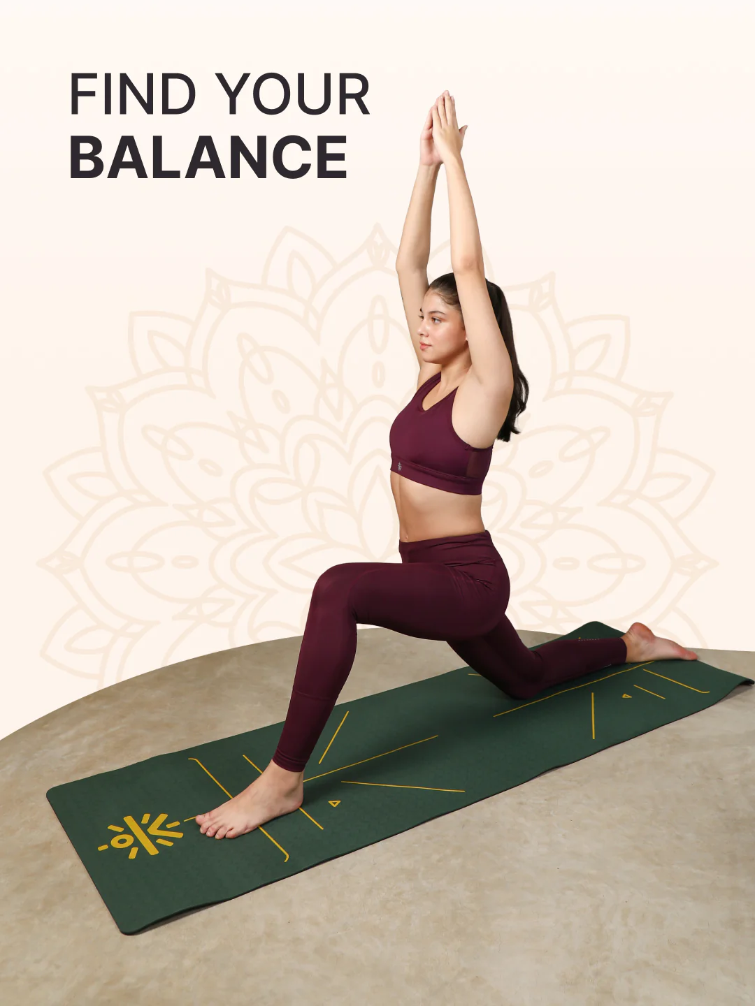 TPE Alignment 6mm Yoga Mat Green with Carry Strap & Yoga Wheel Green - Image 2