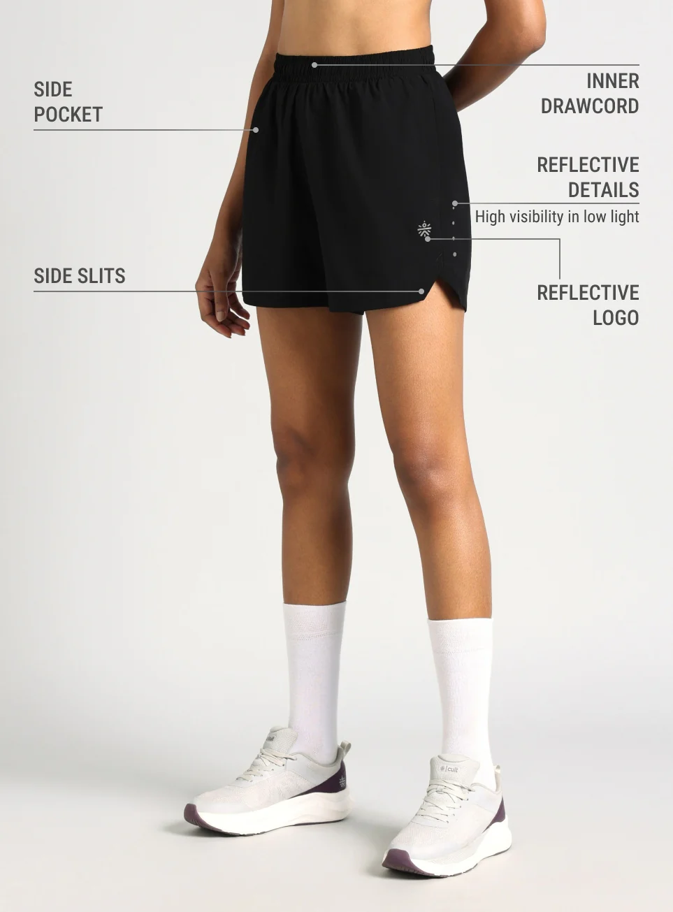 Women's Black After Dark Running Shorts - Image 5