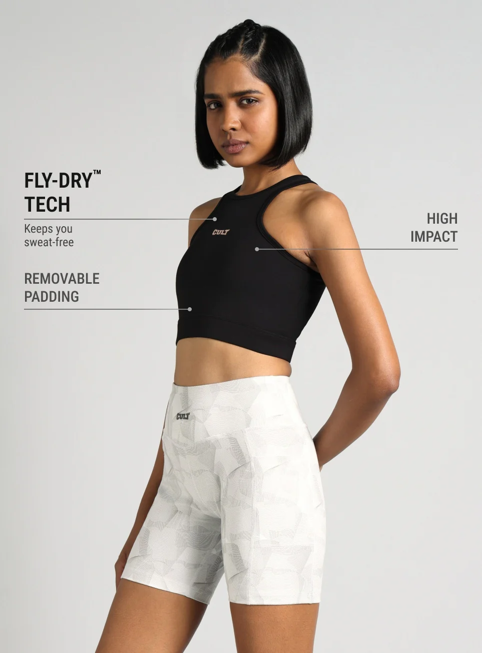 Women's Black Combat Pro Longline High Support Bra - Image 5