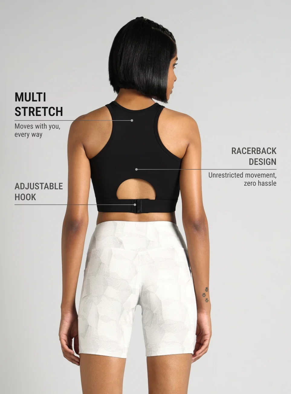 Women's Black Combat Pro Longline High Support Bra - Image 6