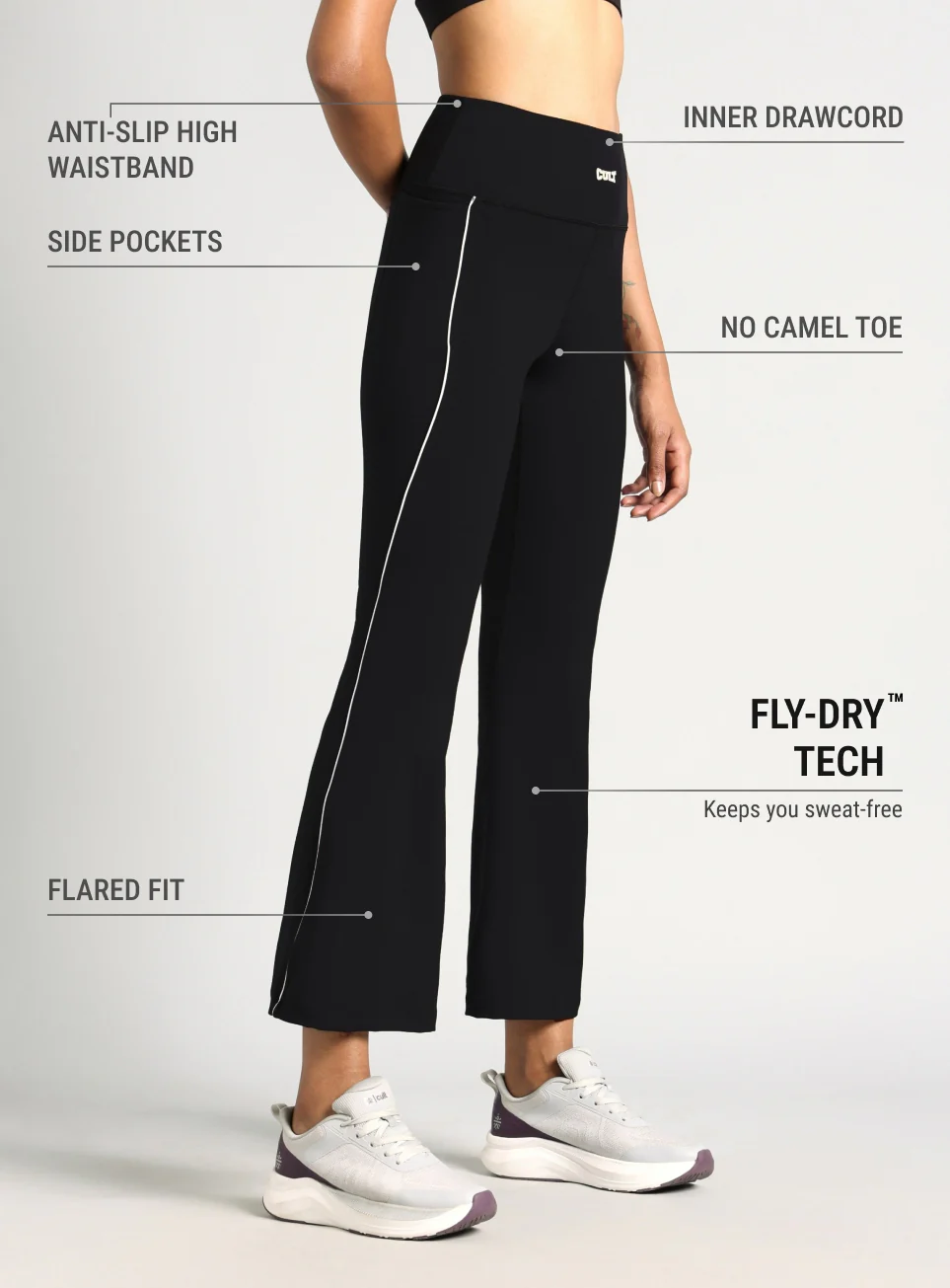 Women's Black Combat Training COMflex Training Flarepants - Image 5