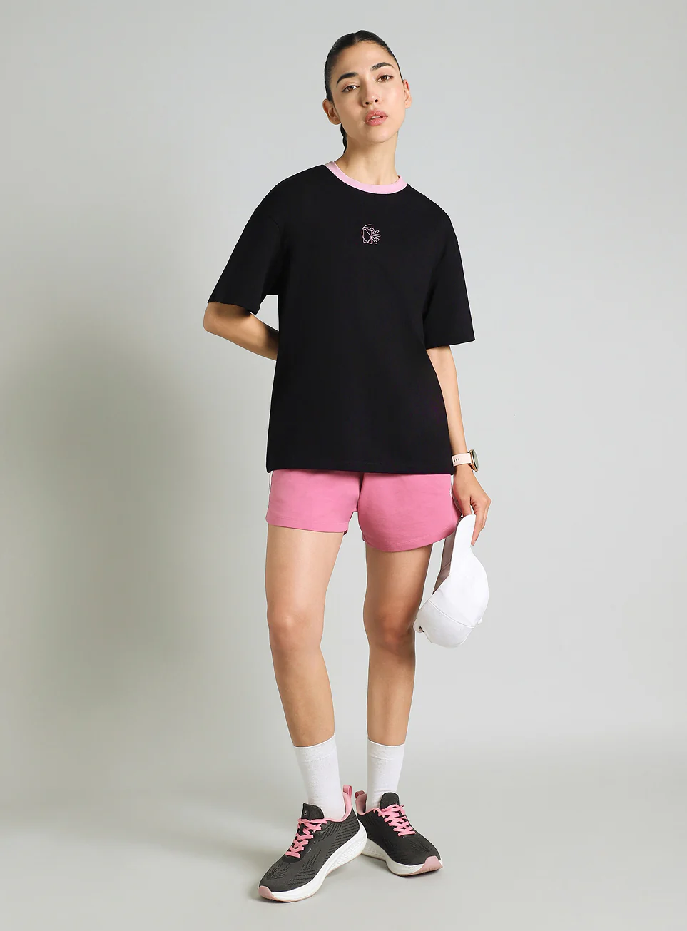 Women's Black Cult Logomania Print Oversized Fit T-shirt - Image 2