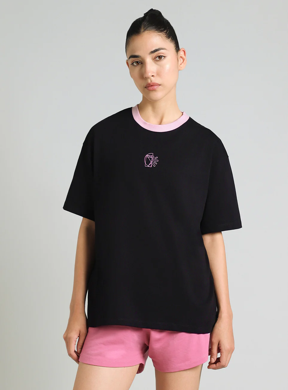 Women's Black Cult Logomania Print Oversized Fit T-shirt - Image 4
