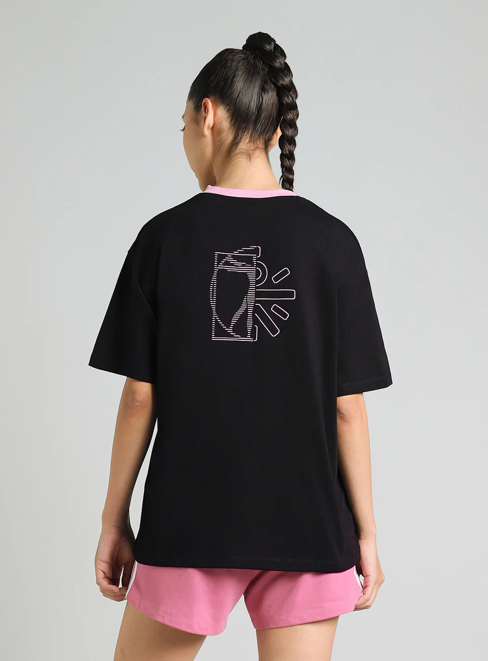 Women's Black Cult Logomania Print Oversized Fit T-shirt - Image 6