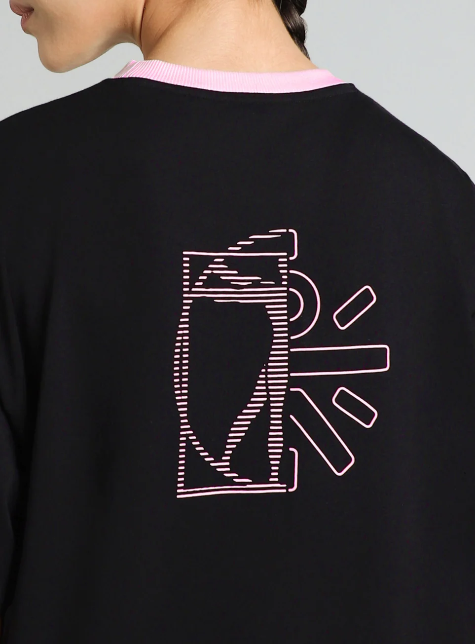 Women's Black Cult Logomania Print Oversized Fit T-shirt - Image 8