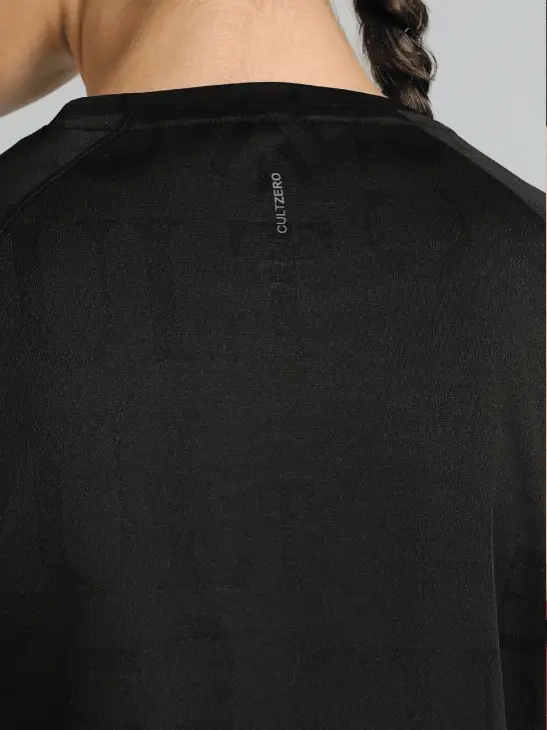 Women's Black CULT ZERO Knit Tech Running T-shirt - Image 8