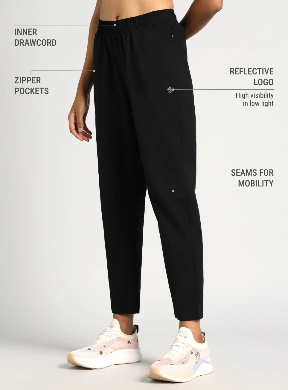 Women's Black Dark Series Running Trackpants - Image 5