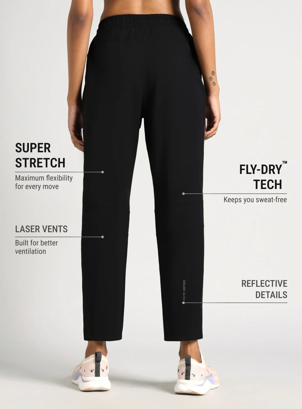 Women's Black Dark Series Running Trackpants - Image 6