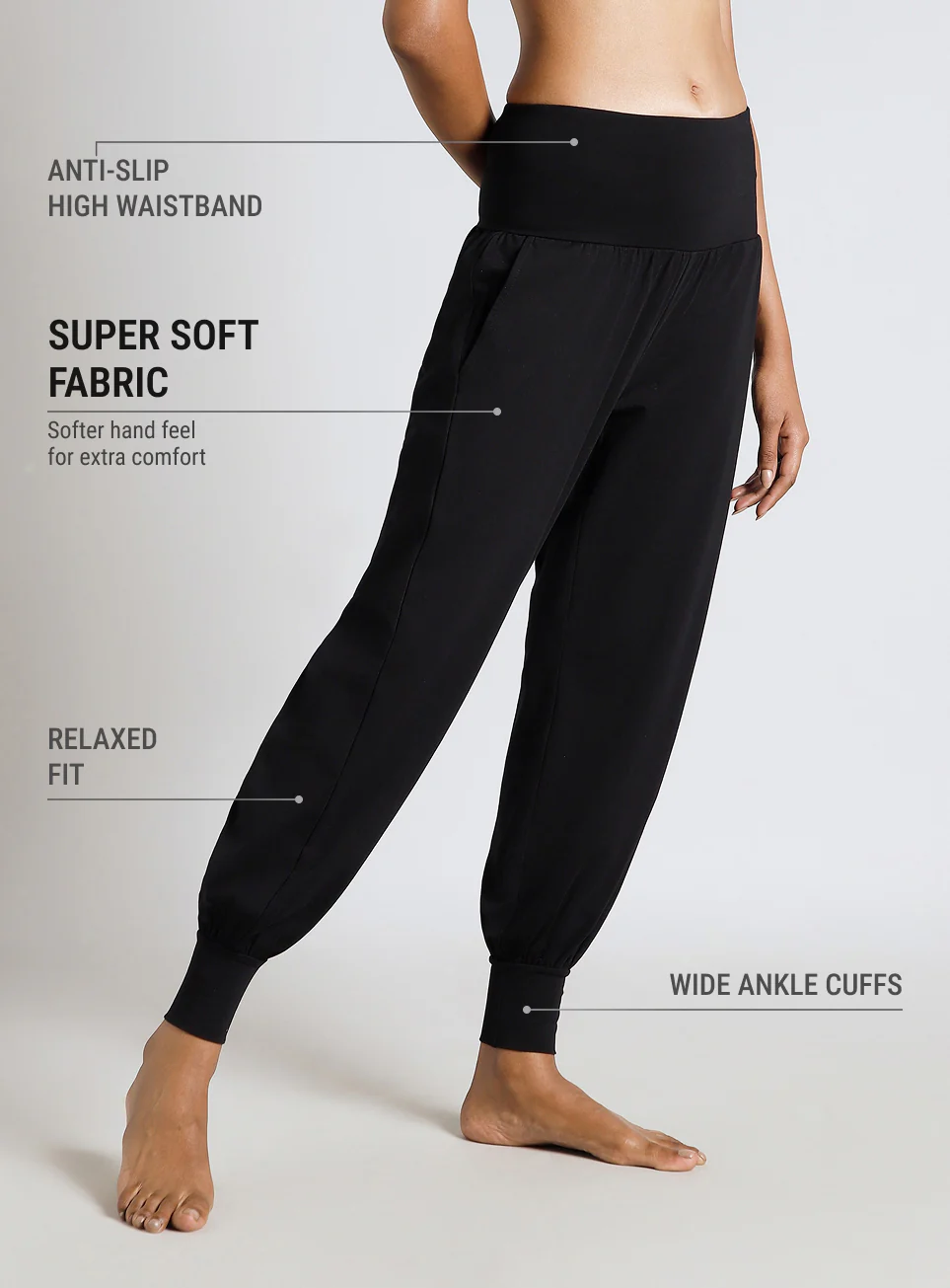 Women's Black Flow and Form Relaxed Yoga Joggers - Image 5
