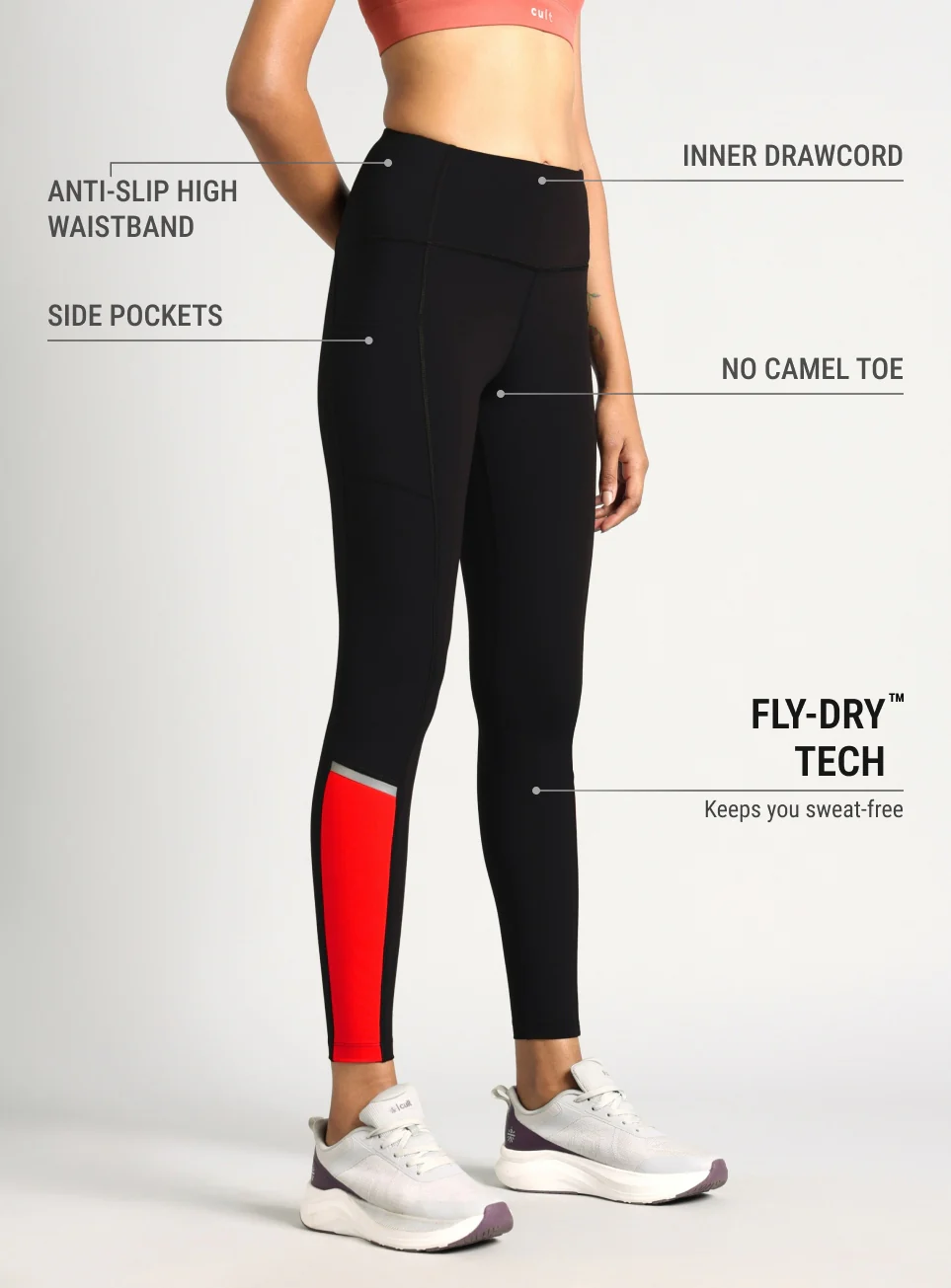 Women's Black Moonlight Running COMFlex Tights - Image 5